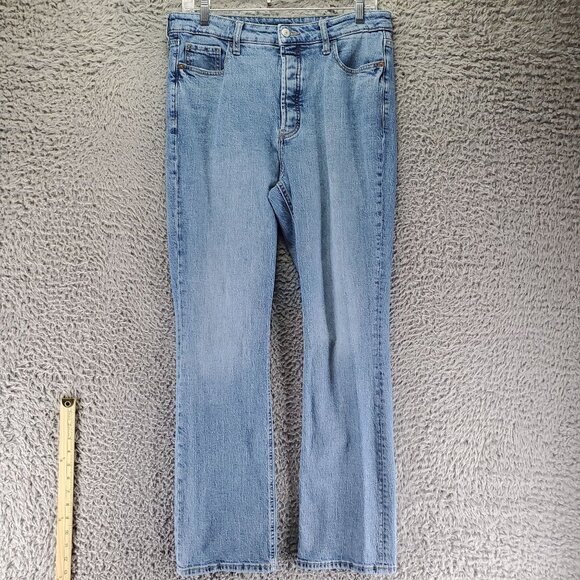 Old Navy Jeans Womens 8 Blue Kicker Boot-Cut Button Fly Stretch Denim - Picture 1 of 11